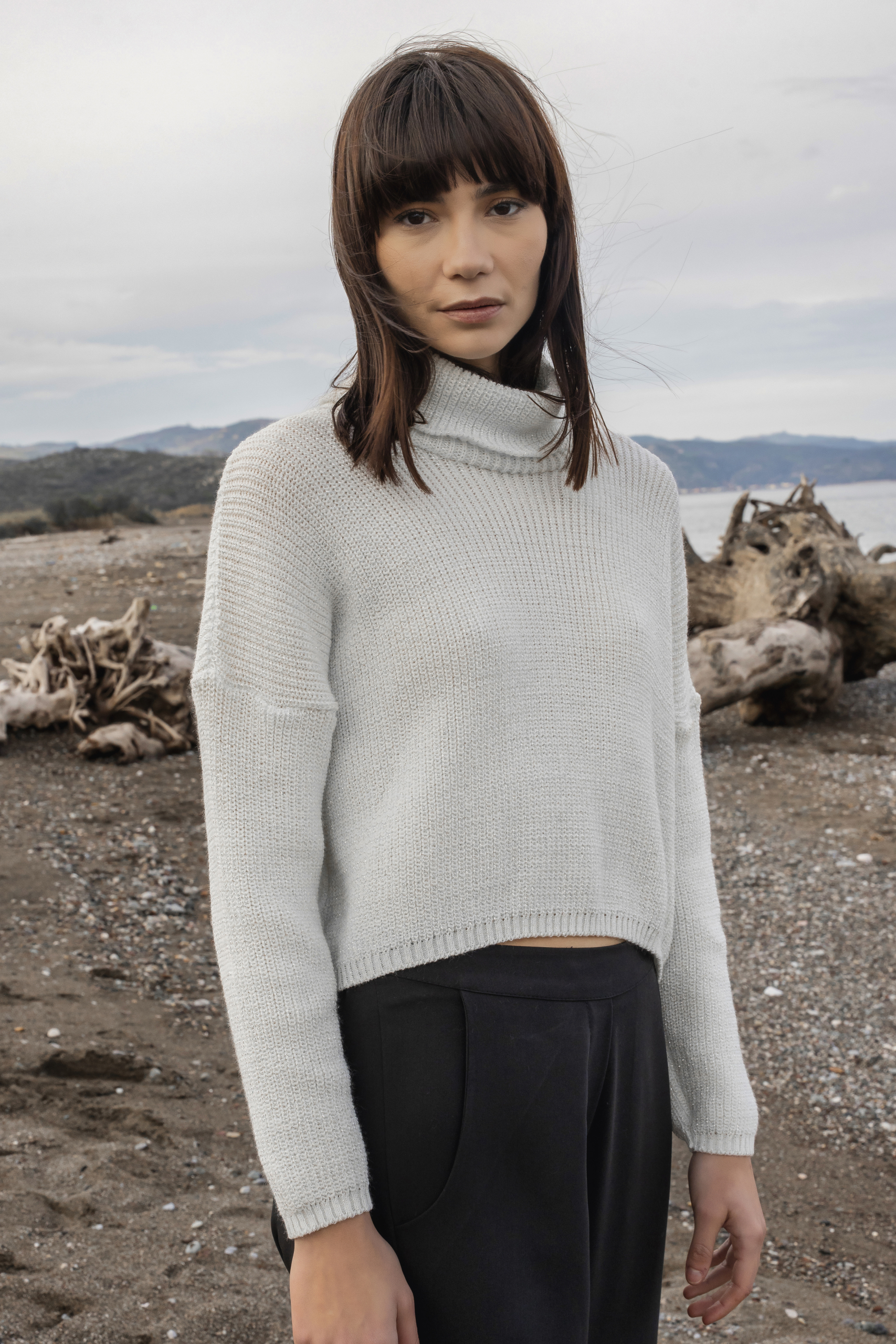 Πλεκτό με ζιβάγκο και glitter