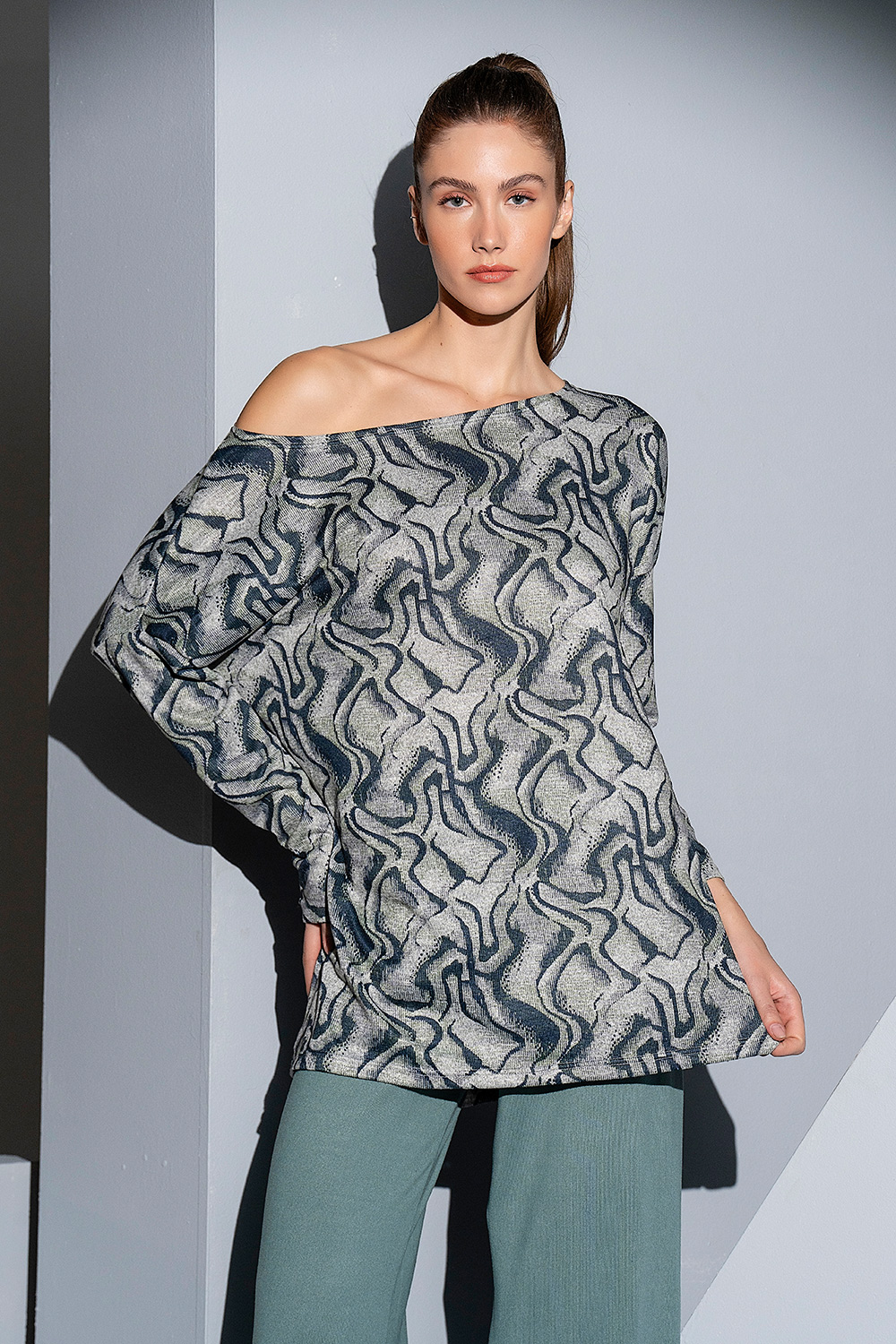 Μπλούζα χαμόγελο εμπριμέ