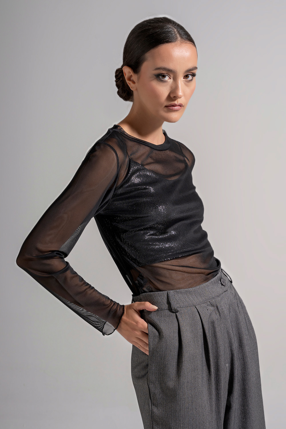 Διαφάνεια μακρυμάνικη σε στενή γραμμή - Image 7