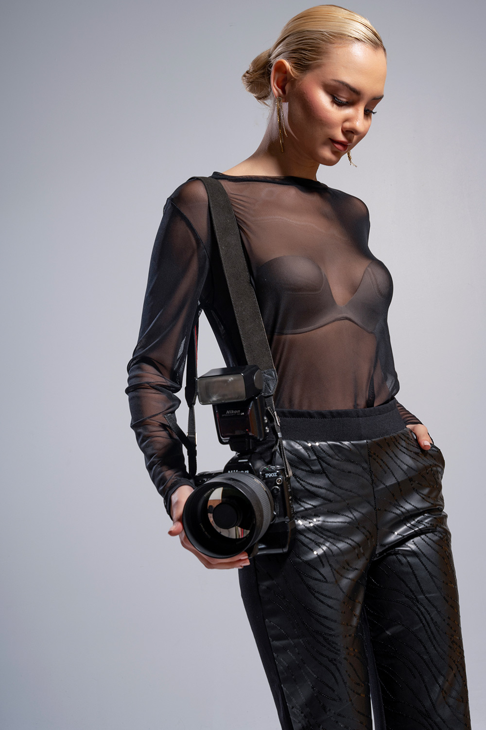 Διαφάνεια μακρυμάνικη σε στενή γραμμή - Image 3