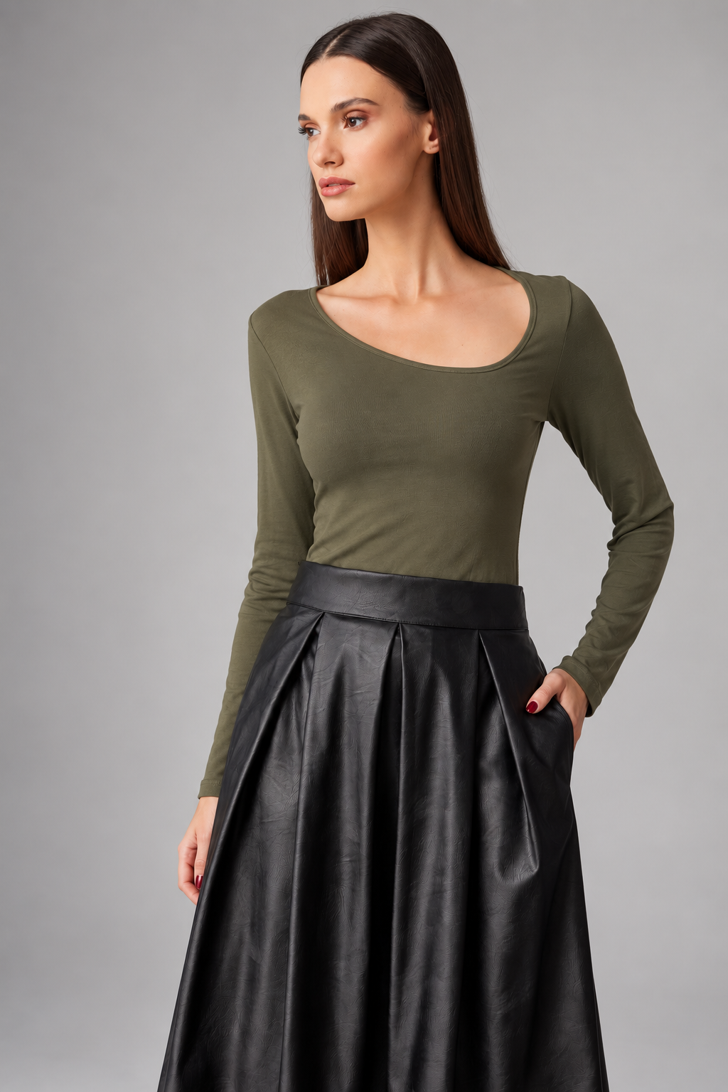 Μπλούζα μακρυμάνικη με κουμπάκια slim fit