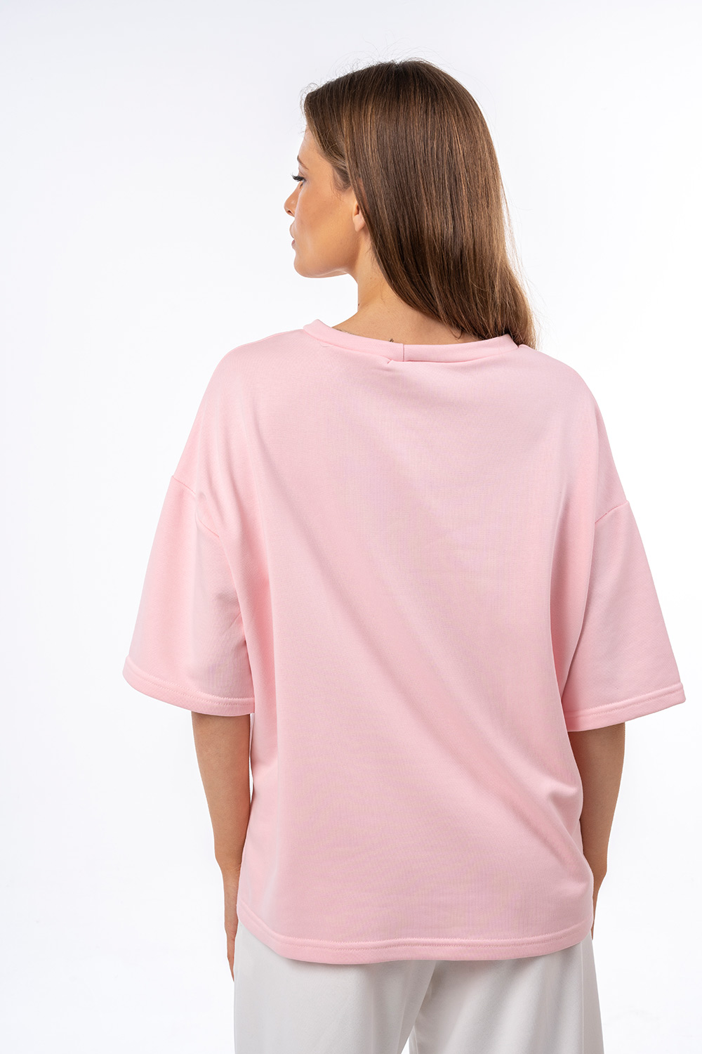 Μπλούζα φούτερ ασύμμετρη με τρουκάρ μανίκι - Image 4