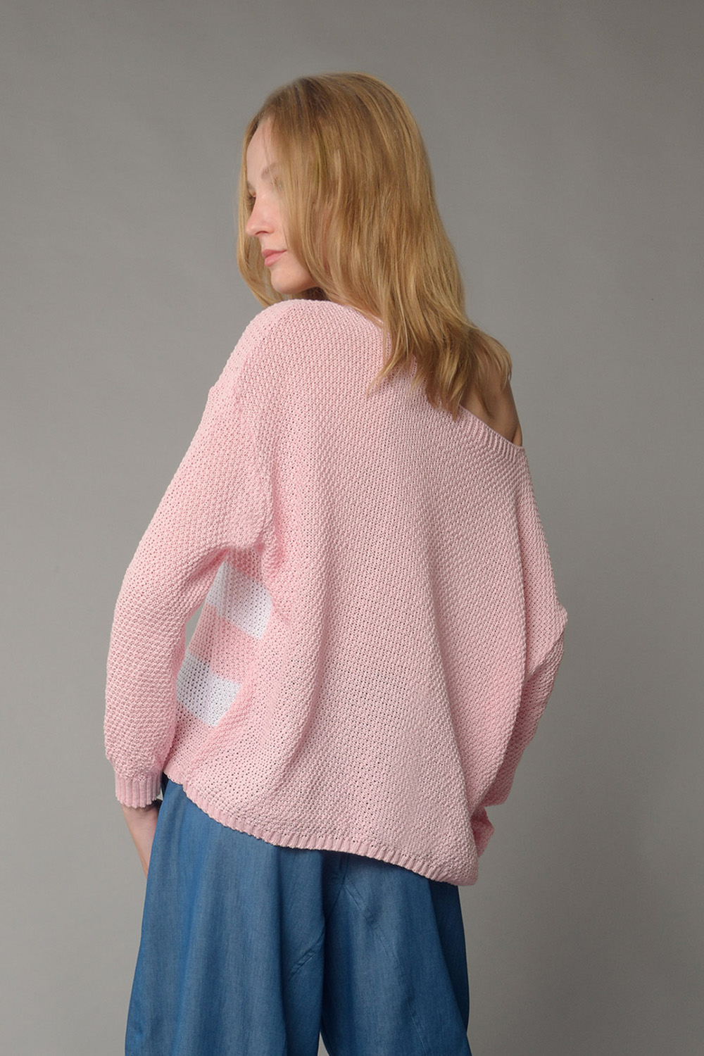 Πουλόβερ πλεκτό με ρίγες - Image 2