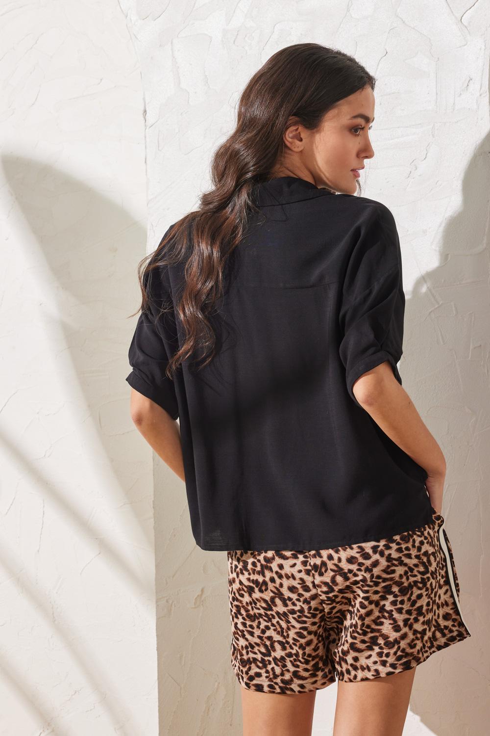 Πουκάμισο με κουμπιά και κοντό μανίκι loose fit - Image 3