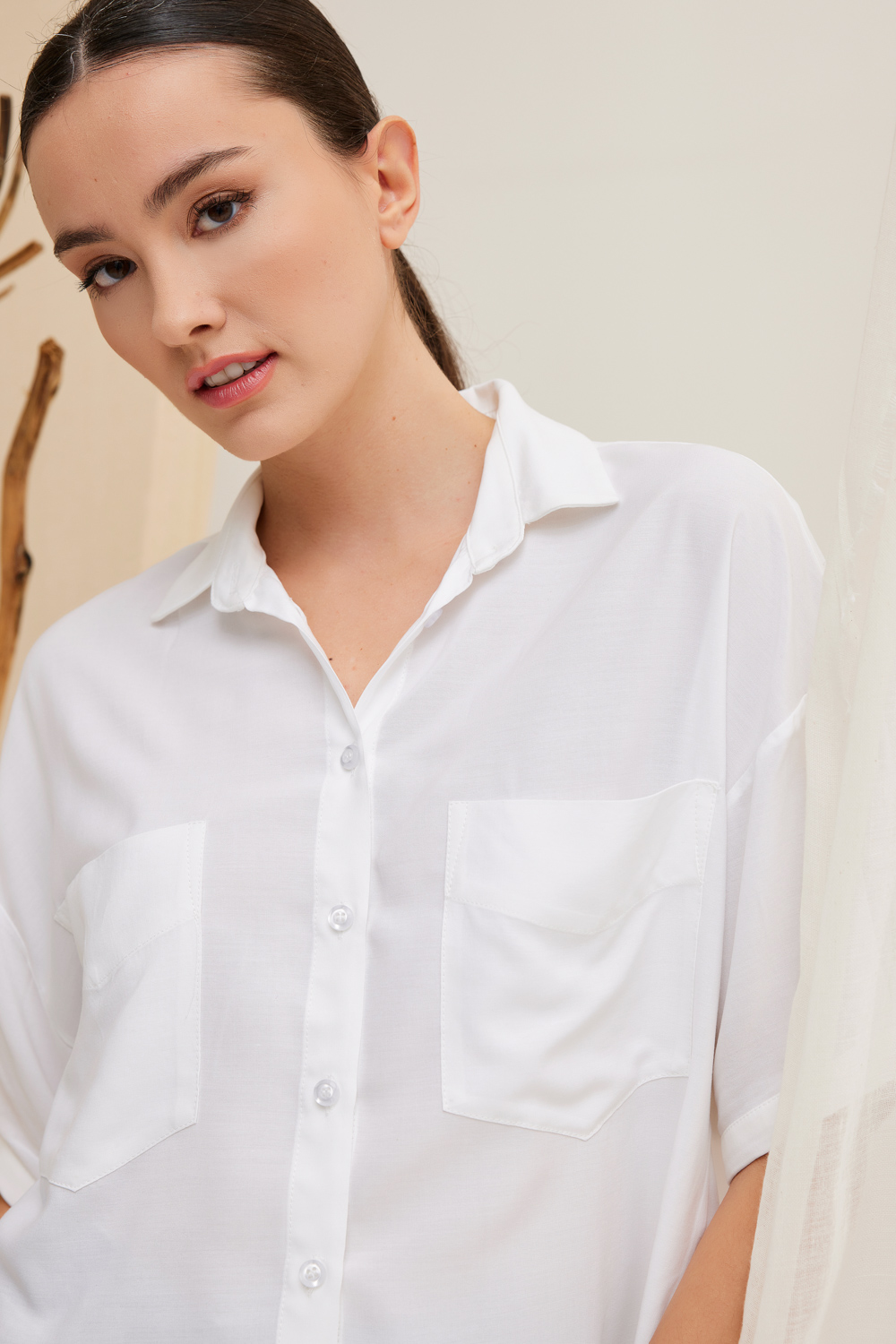 Πουκάμισο με κουμπιά και κοντό μανίκι loose fit - Image 7