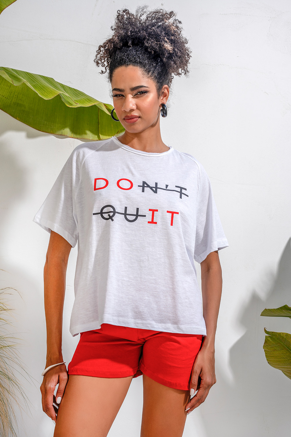Λευκό T-Shirt “DONT QUIT”