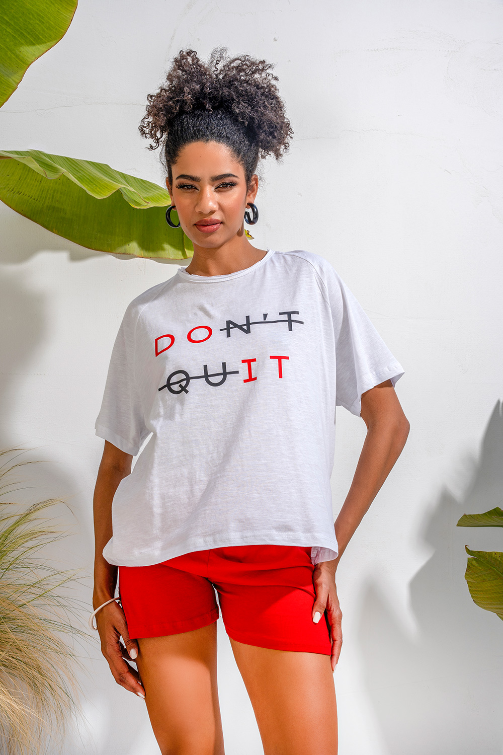 Λευκό T-Shirt “DONT QUIT” - Image 2