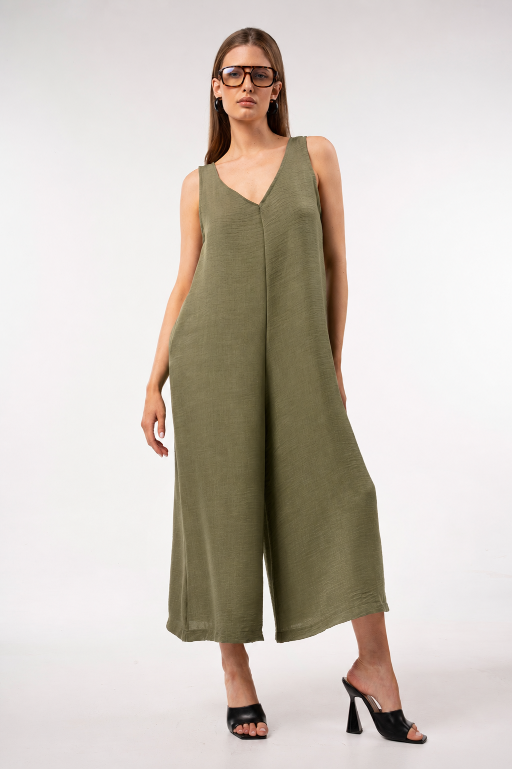 Ολόσωμη Φόρμα Maxi Oversized με Φαρδιά Μπατζάκια - Image 2
