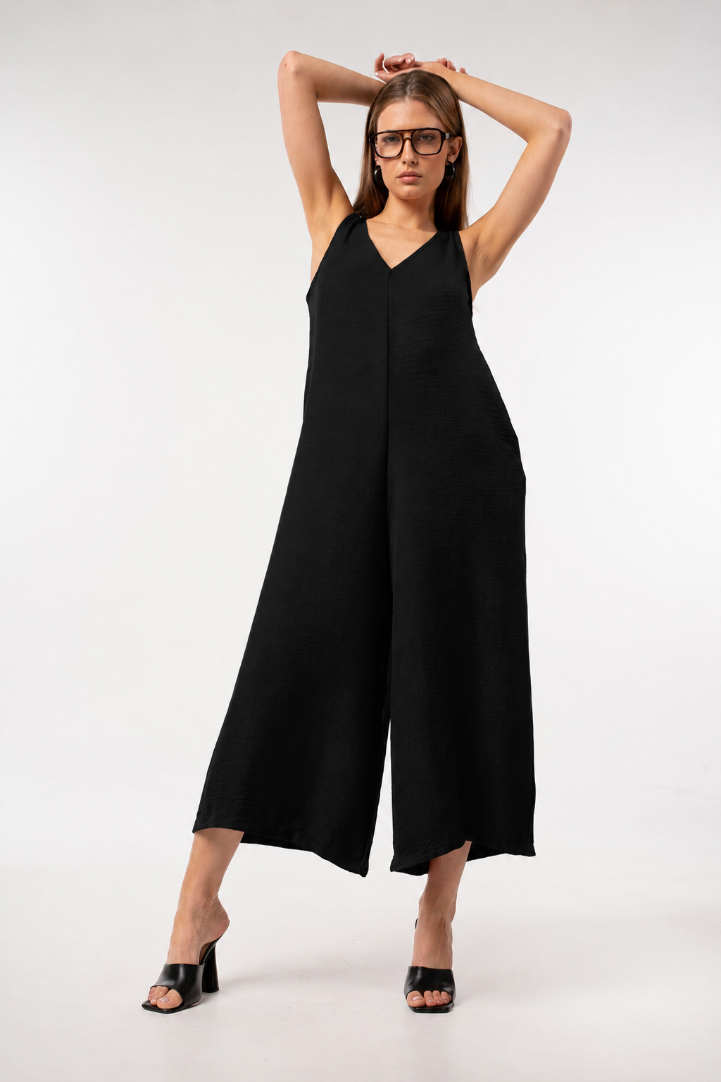 Ολόσωμη Φόρμα Maxi Oversized με Φαρδιά Μπατζάκια