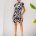 Mini shirt dress με abstract print και ζώνη