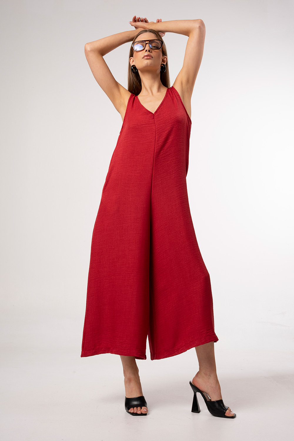 Ολόσωμη Φόρμα Maxi Oversized με Φαρδιά Μπατζάκια - Image 6
