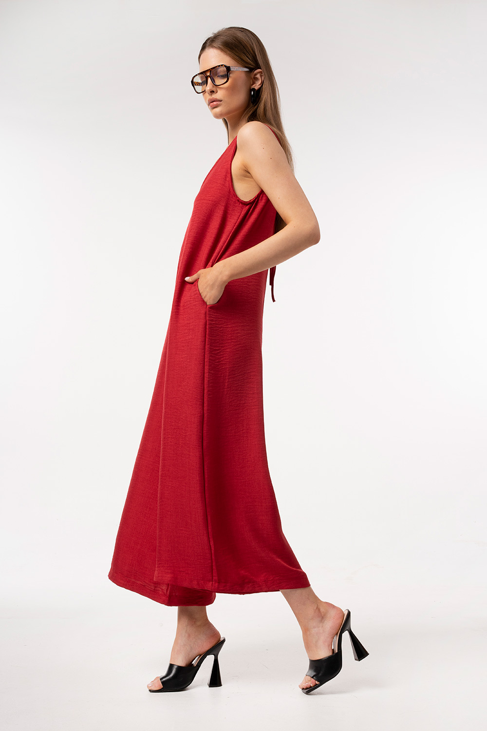Ολόσωμη Φόρμα Maxi Oversized με Φαρδιά Μπατζάκια - Image 4