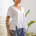 Oversized Μπλούζα V-Neck με Άνετη Γραμμή